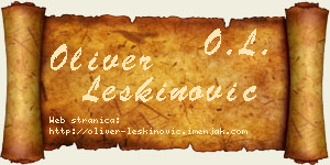 Oliver Leškinović vizit kartica